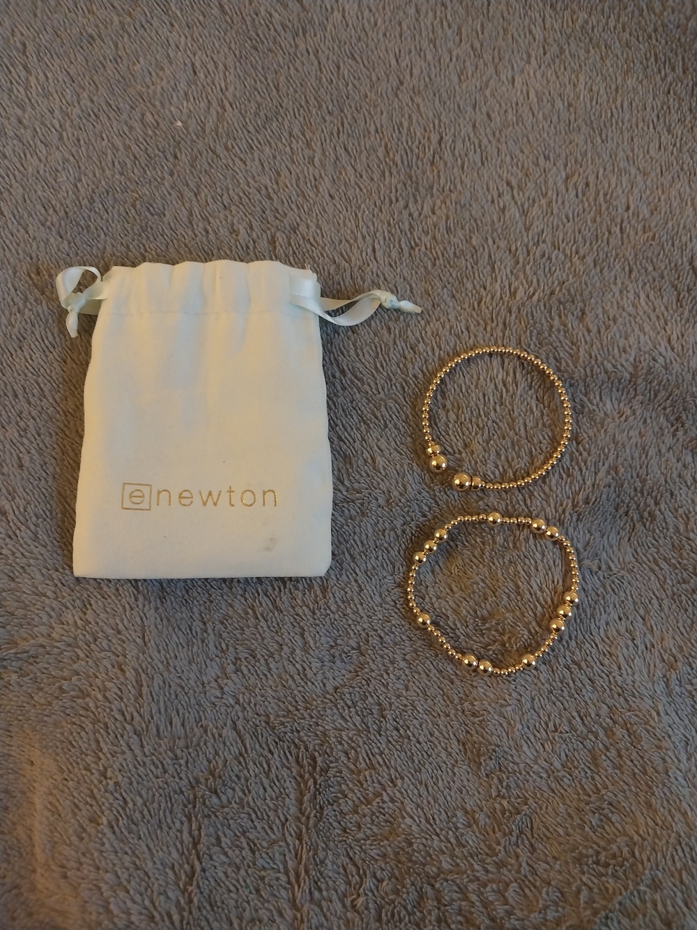 Enewton Gold Beaded Stretch Bracelets - Set of 2